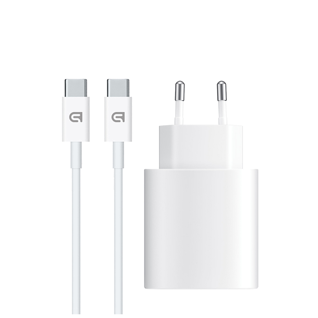 Зарядний пристрій Armorstandart AMHJ83 20W USB-C White + cable USB-C to USB-C (ARM77725) - зображення 1