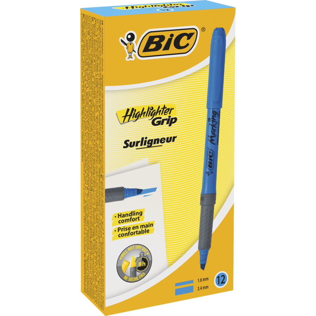 Маркер Bic текстовиділювач Grip, блакитний (bc811931) - зображення 3