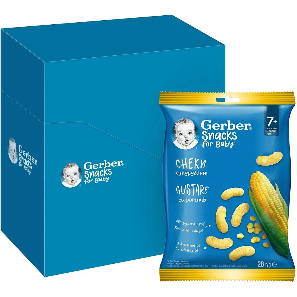 Дитячі снеки Gerber Кукурудзяні палички з 7 місяців 28 г (1627022) - изображение 3