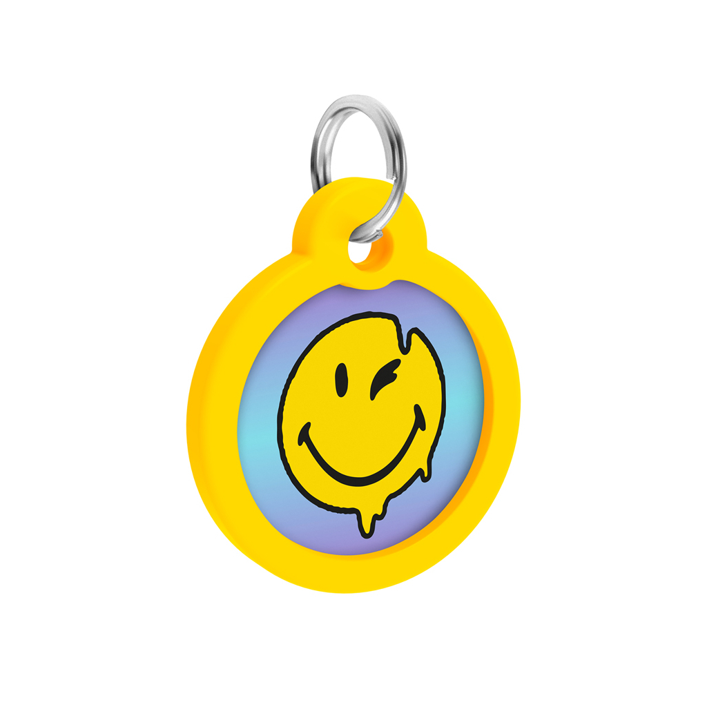 Адресник для тварин WAUDOG Smart ID з QR паспортом "Смайли на блакитному", коло 30 мм (230-0182) - изображение 4