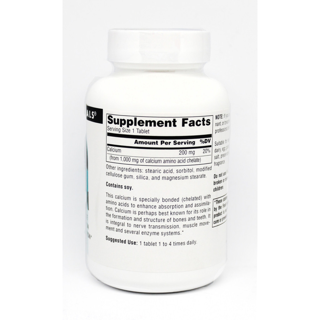 Мінерали Source Naturals Кальцій в амінокислотний хелати, 100 таблеток (SN0301) - зображення 2