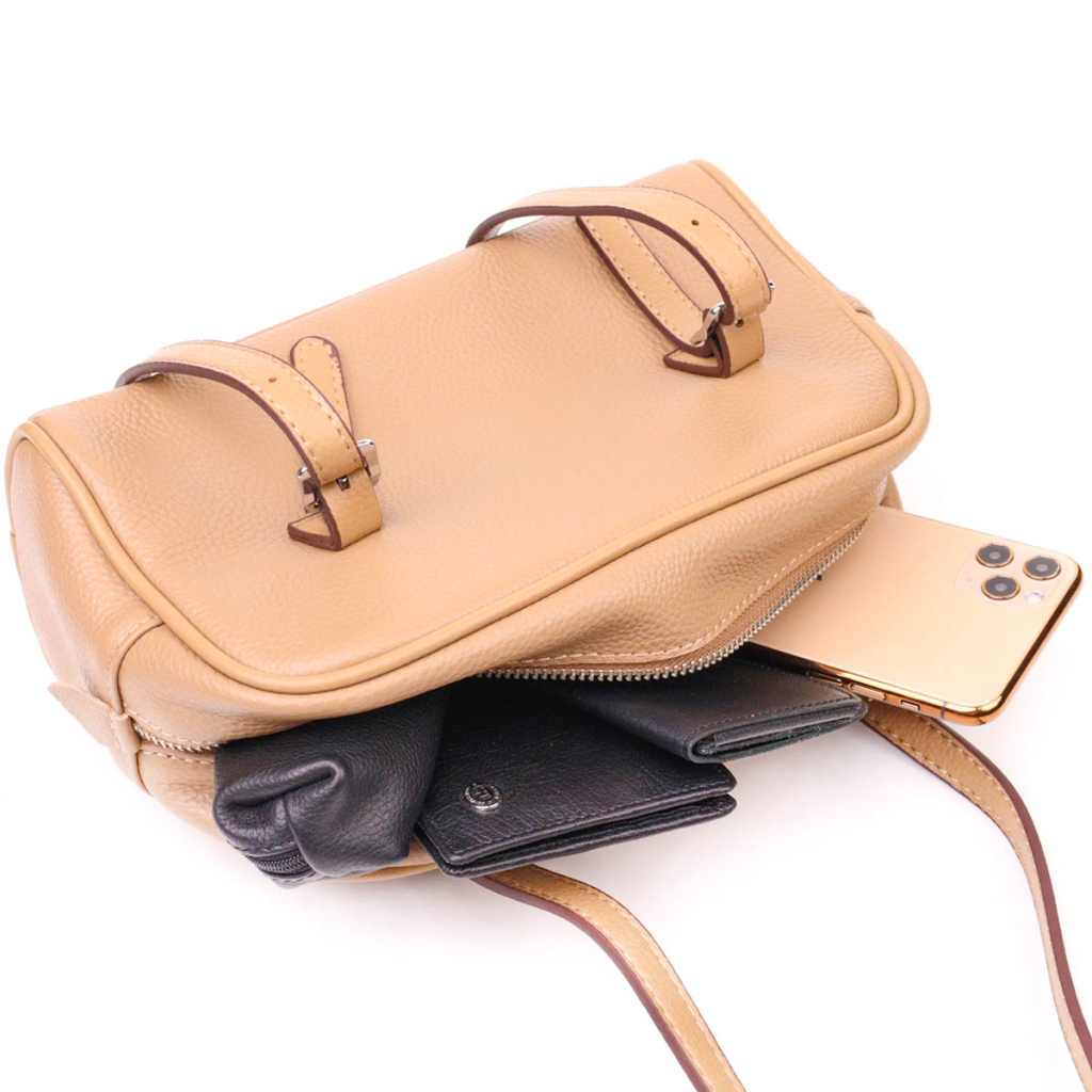 Сумка Vintage Ділова зі знімними ручками із натуральної шкіри Бежева (22077) - зображення 6