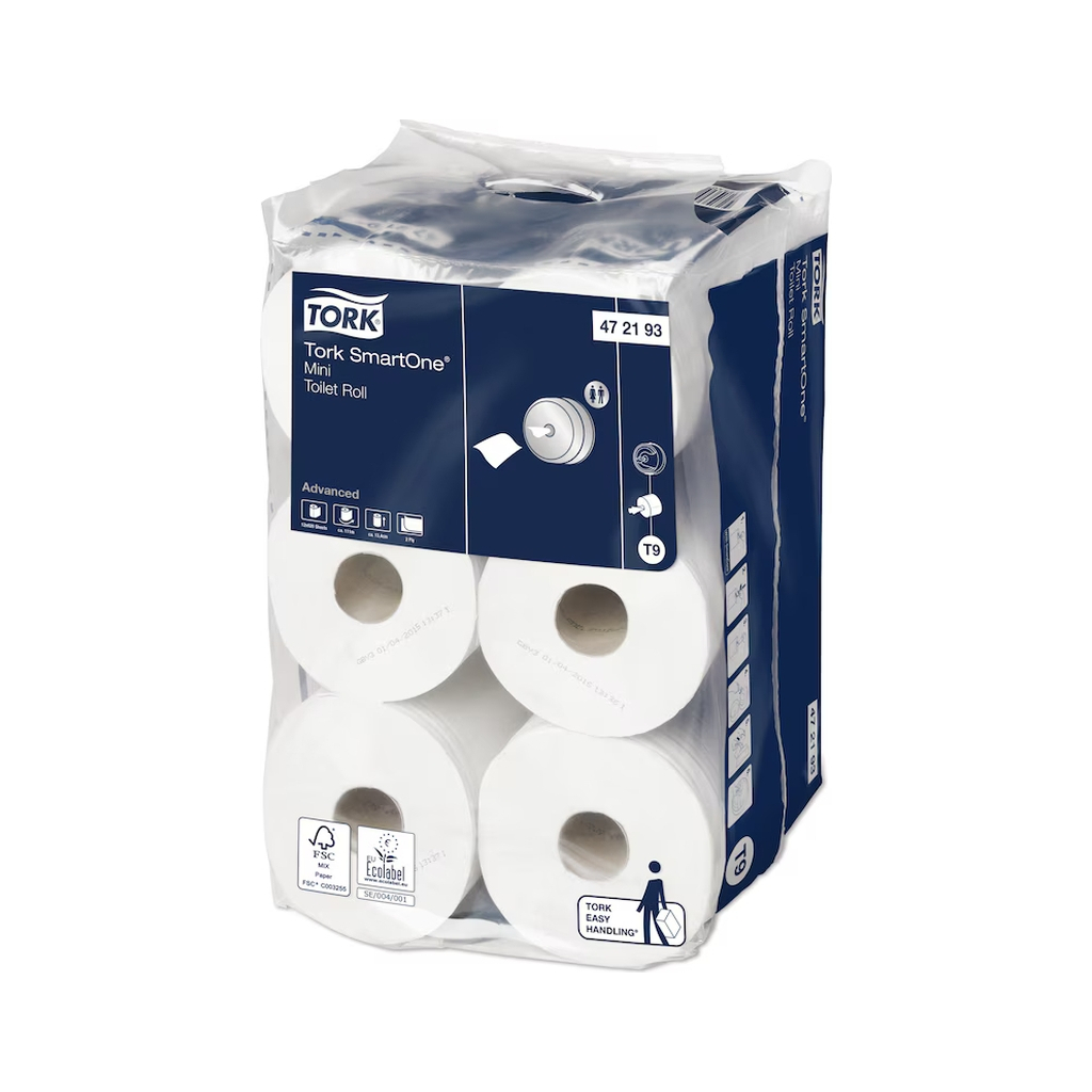 Туалетний папір Tork SmartOne Mini 2 шари 111.6 м 12 рулонів (7322540656299) - зображення 1
