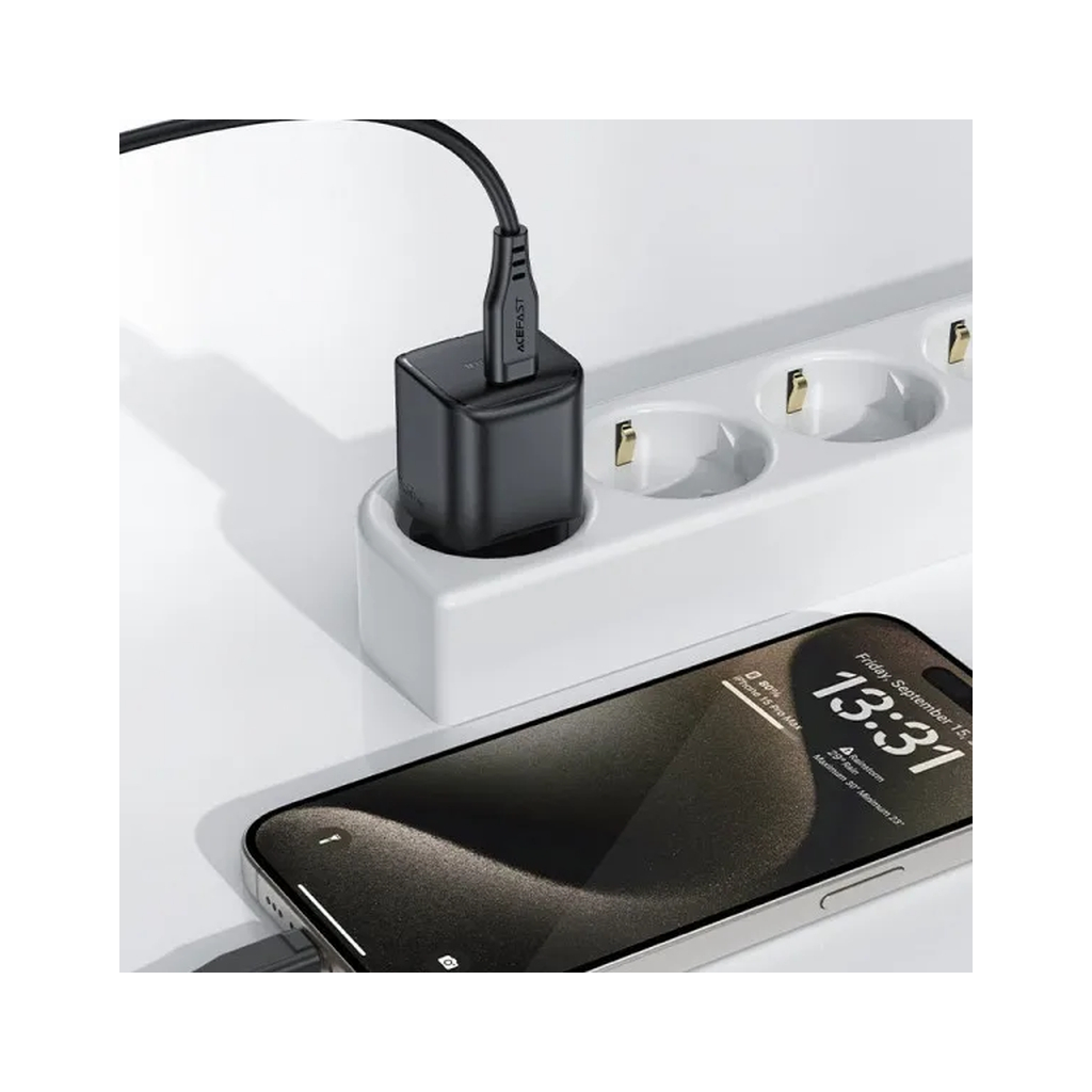 Зарядний пристрій Acefast USB-C 20W Gan A73 mini Fast Charger Black (6974316282648) - зображення 6