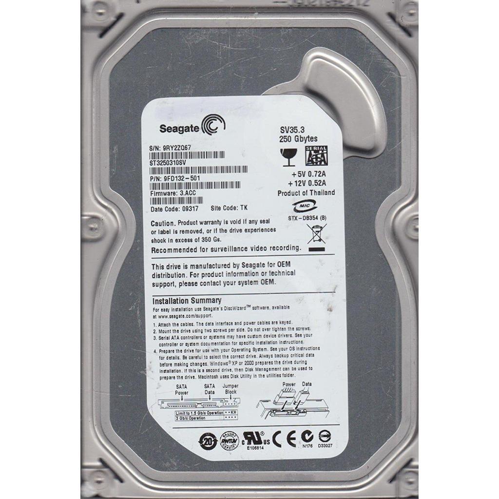 Жорсткий диск 3.5"  250Gb Seagate (# ST3250311SV-FR #) - зображення 1