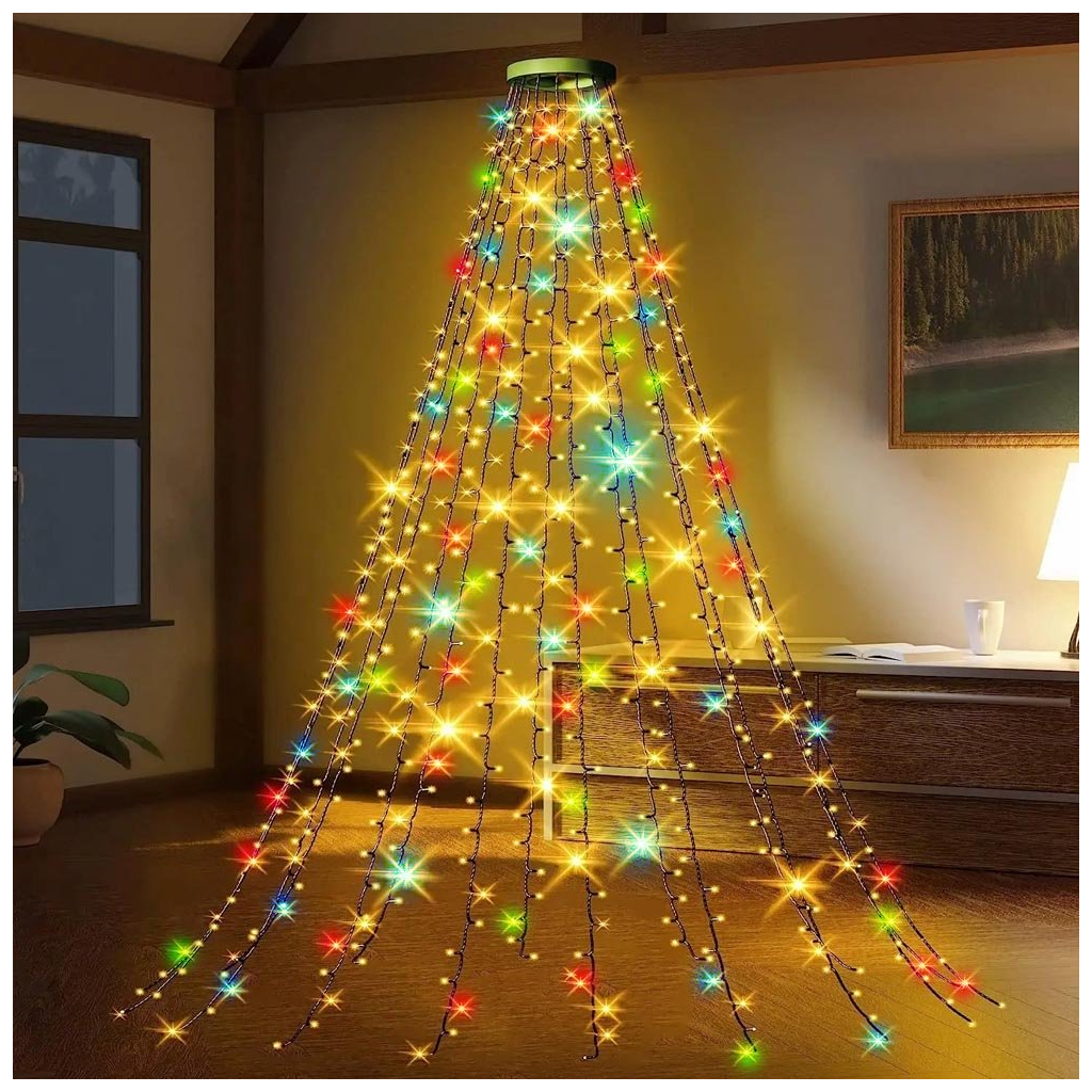 Гірлянда ColorWay Каскад LED 126 9 x 1.5 м 8 функцій різнокольорова USB (CW-G-126L91CUMC) - зображення 4