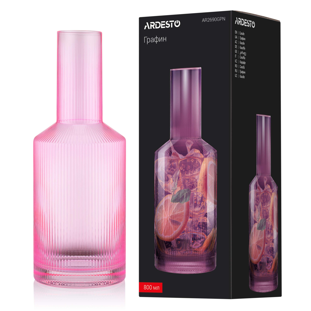 Карафа Ardesto 800мл, боросилікатне скло, рожевий (AR2690GPN) - зображення 7