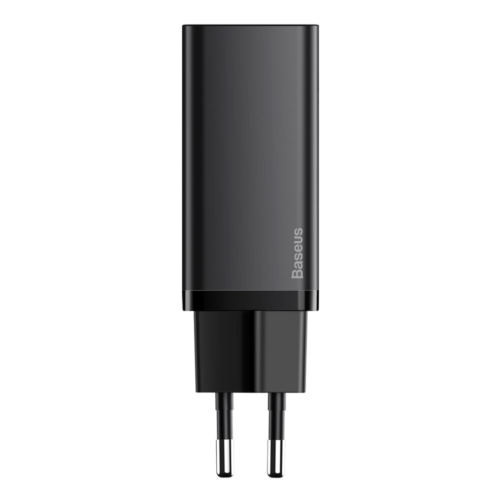 Зарядний пристрій Baseus 2xUSB 65W GaN (USB-C+USB-A) black (CCGAN2L-B01) - зображення 2