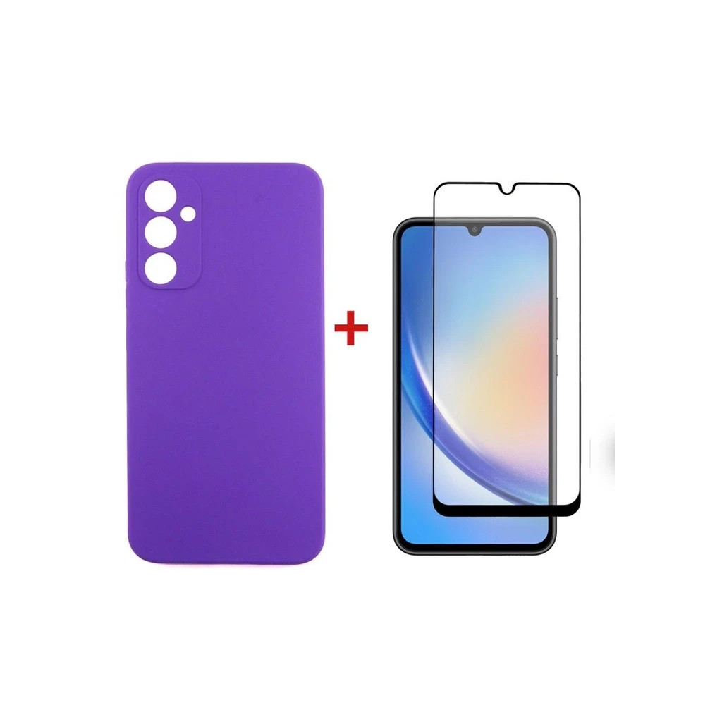 Чохол до мобільного телефона Dengos Kit for Samsung Galaxy A34 5G case + glass (Purple) (DG-KM-42) - зображення 1