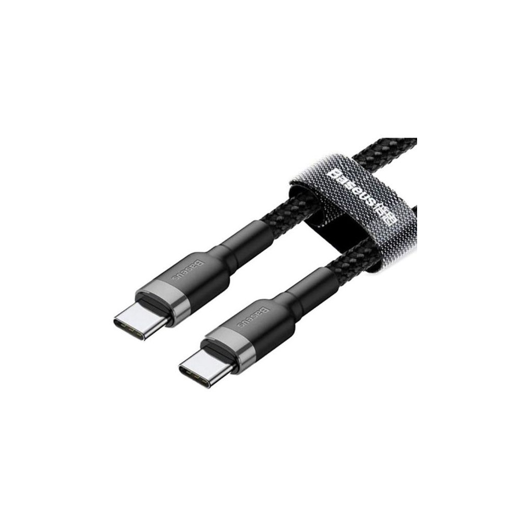 Дата кабель USB-C to USB-C 2.0m USB 3.1 3A grey-black Baseus (CATKLF-HG1) - зображення 3