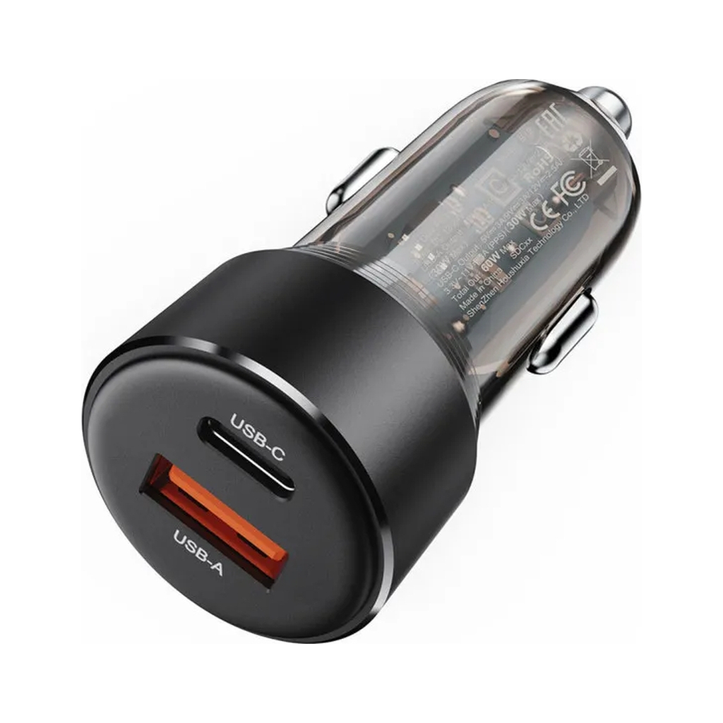 Зарядний пристрій Acefast 2xUSB 60W (USB-C + USB-A) B12 (6974316282914) - зображення 1