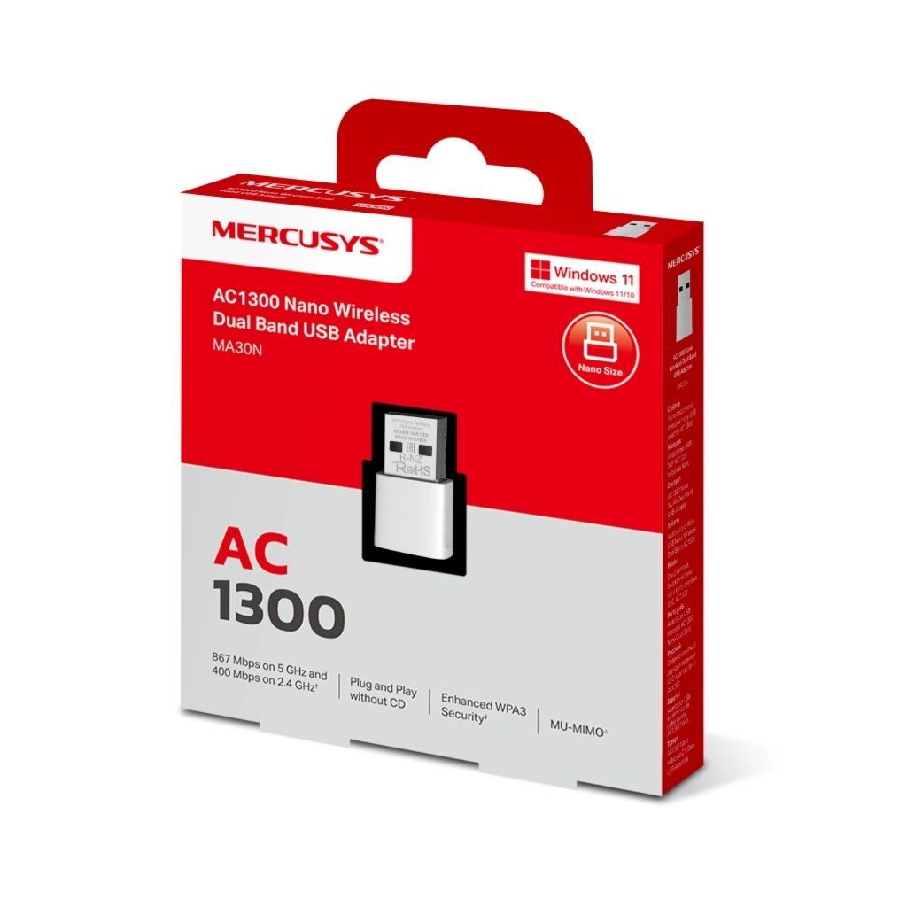 Мережева карта Wi-Fi Mercusys MA30N - изображение 2