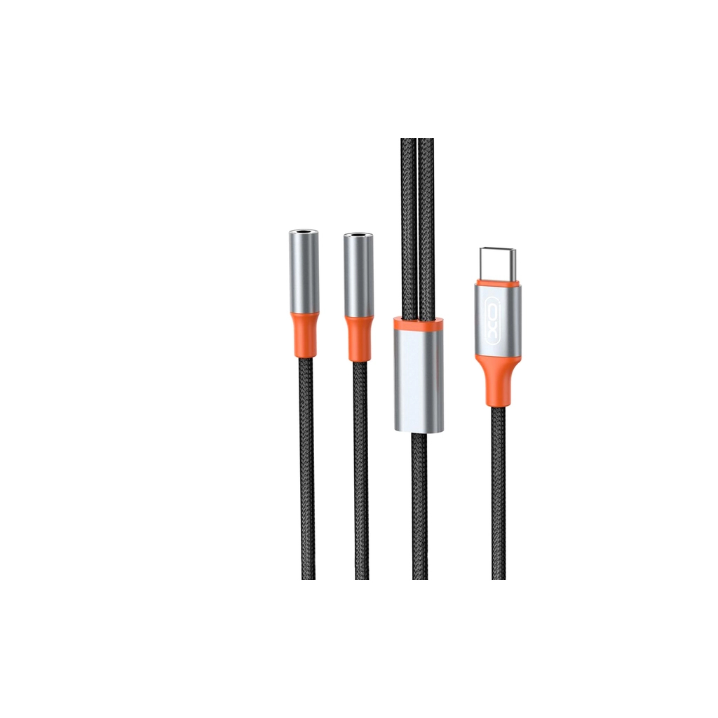 Перехідник USB-C to 2x3.5mm F 1.0m NB-R269B black XO (NB-R269B.black) - изображение 3