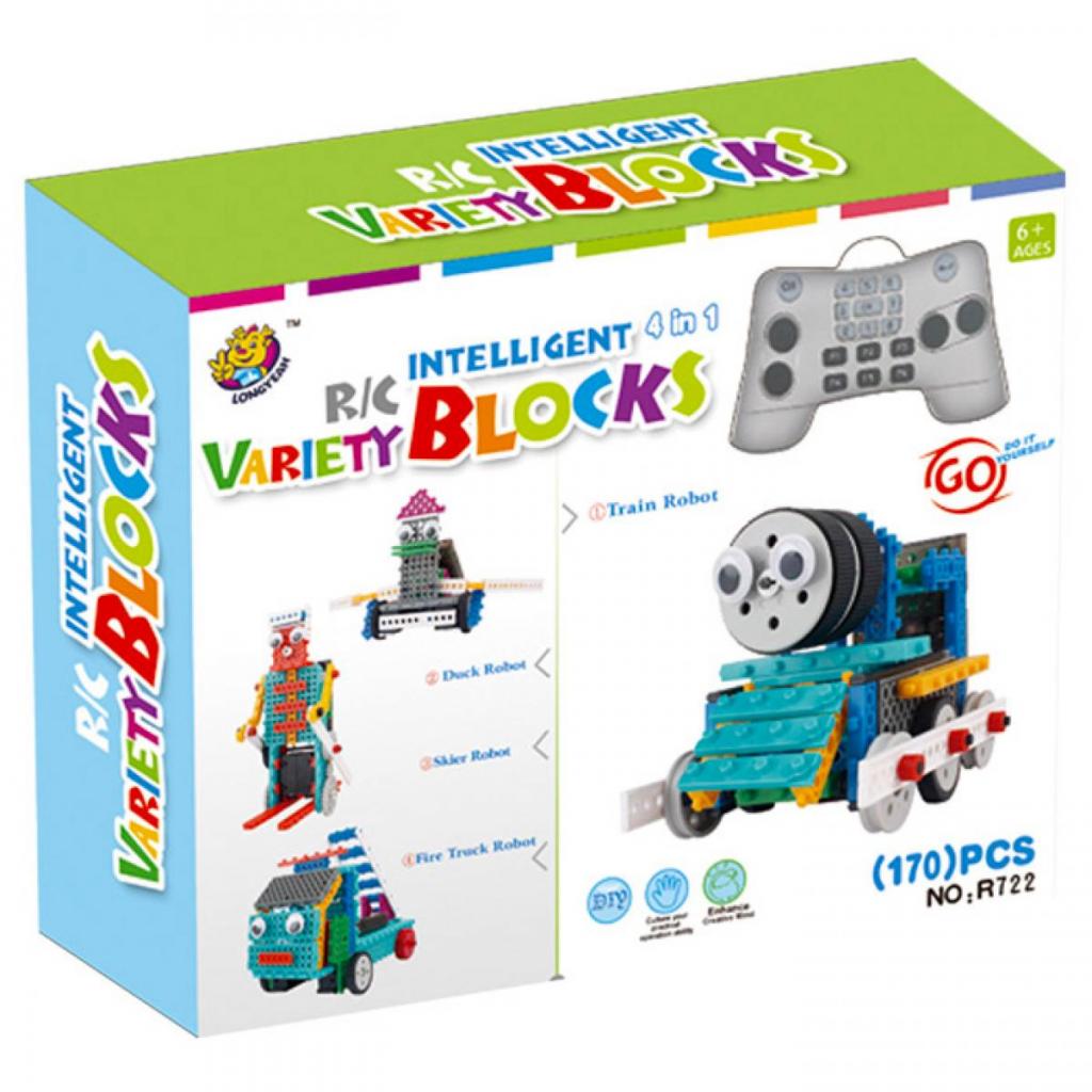 Конструктор HiQ STEM з пультом R722 4-в-1 (паровозик, машинка, лижник, робот (LYH-R722) - зображення 1