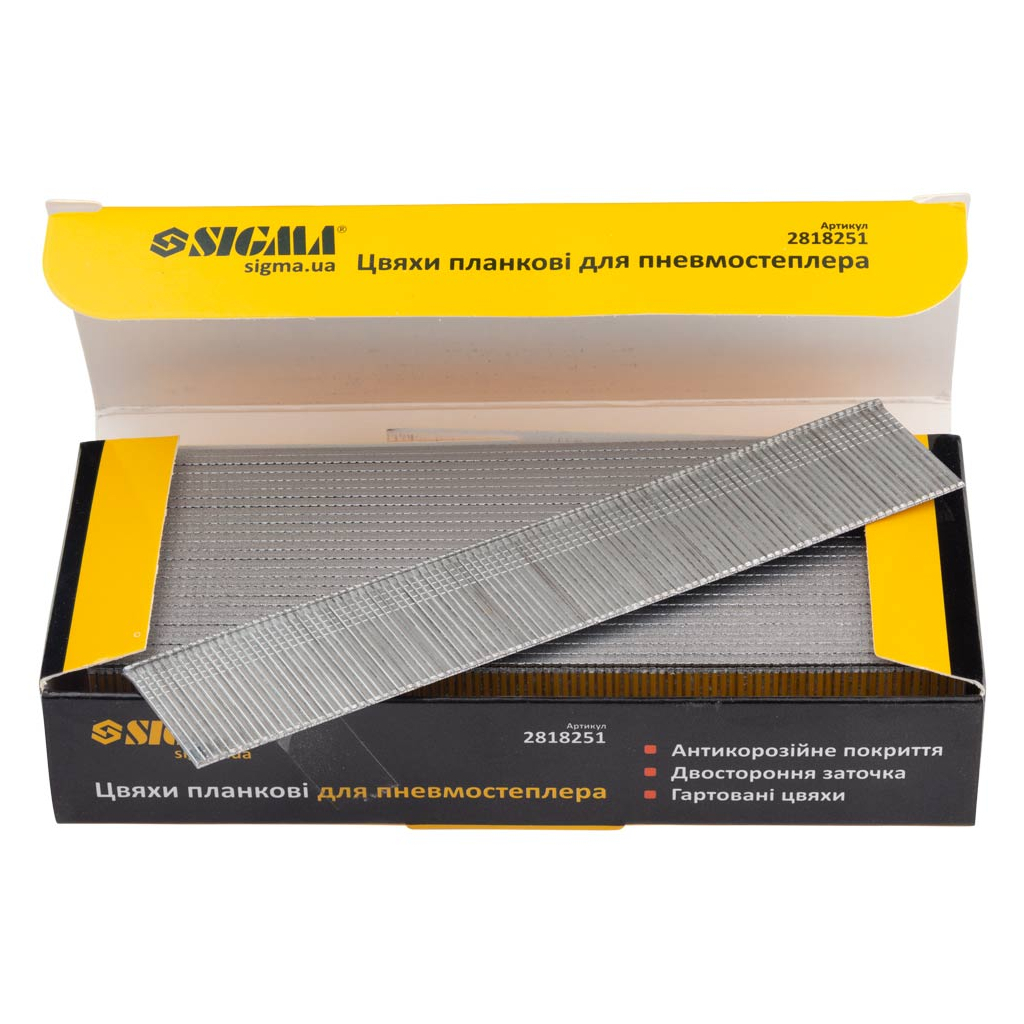 Цвяхи Sigma планкові 25x1.25x1мм для пневмостеплера 5000шт (2818251) - изображение 2