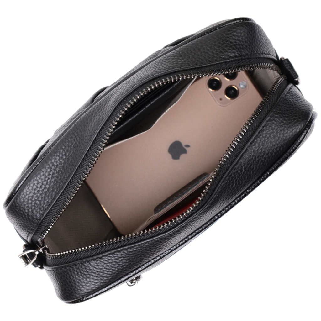 Сумка Vintage Жіноча з плетіннями з натуральної шкіри Чорна (22406) - зображення 5