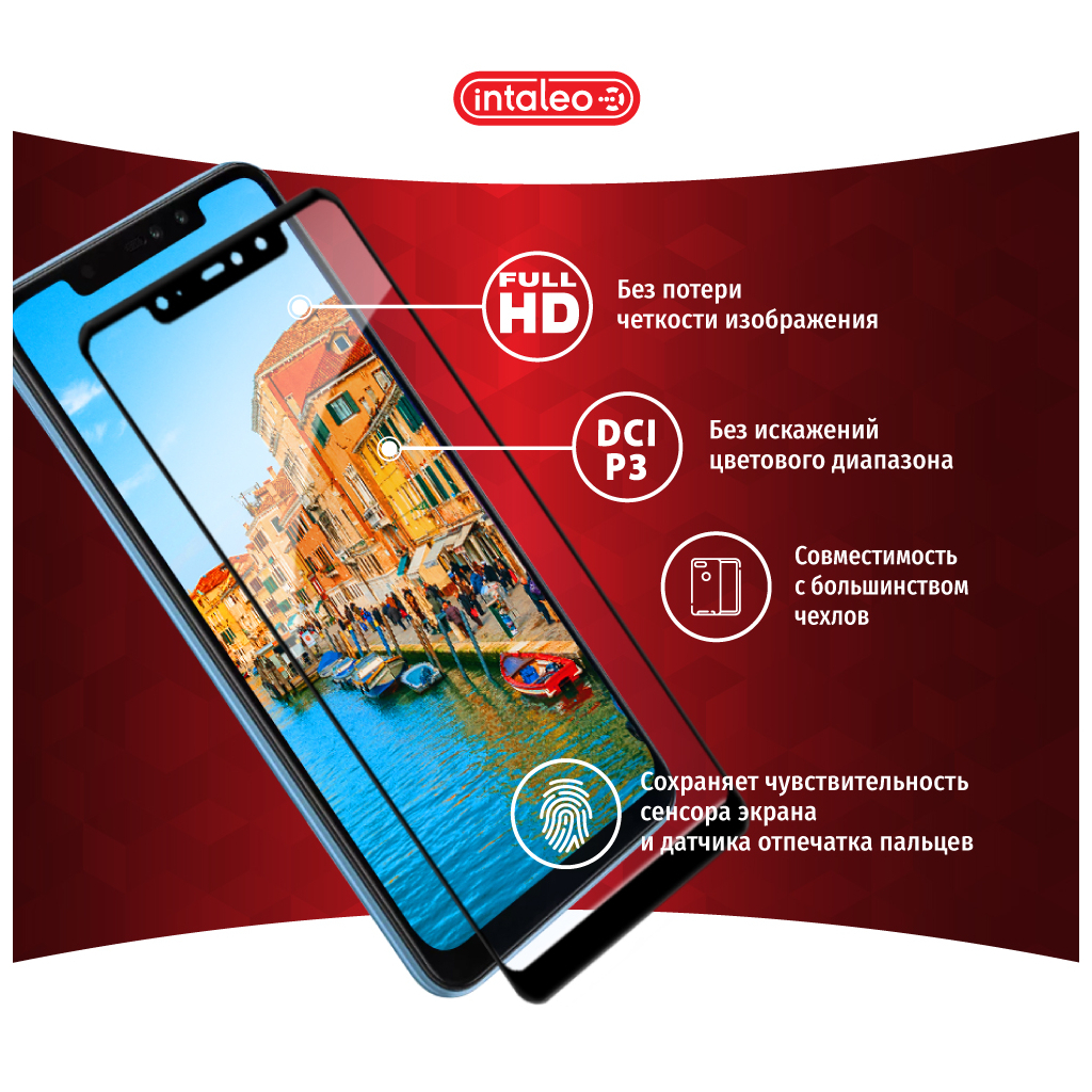 Скло захисне Intaleo Full Glue Glass Samsung A50 Black (1283126491641) - зображення 3