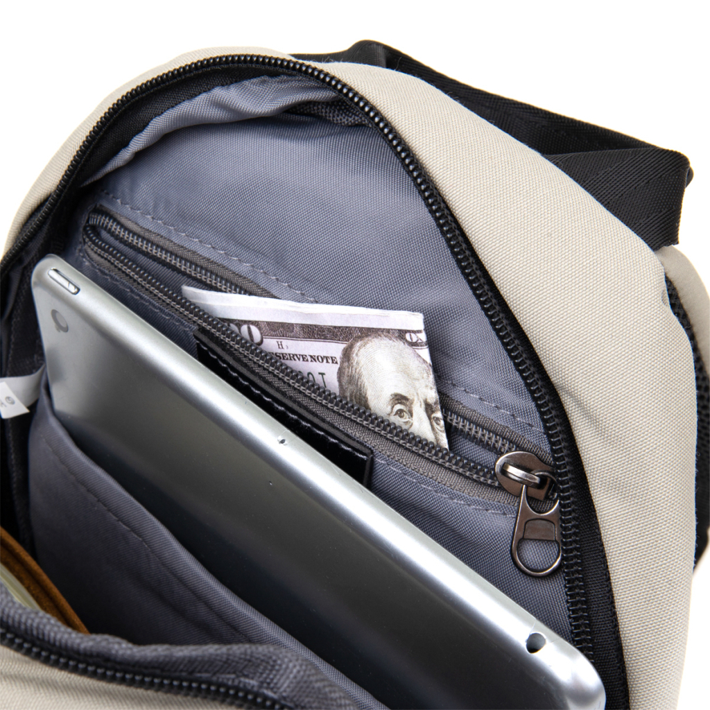 Сумка Vintage Через плече нейлон Світло-сіра (20631) - зображення 7