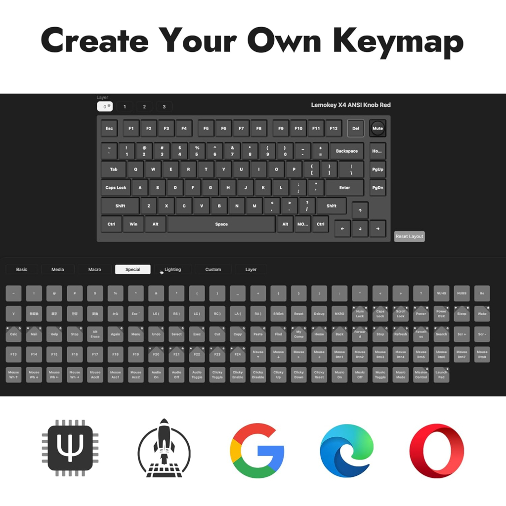 Клавіатура Lemokey Keychron X4 Red LED USB Black (X4-A1-UA) - зображення 4