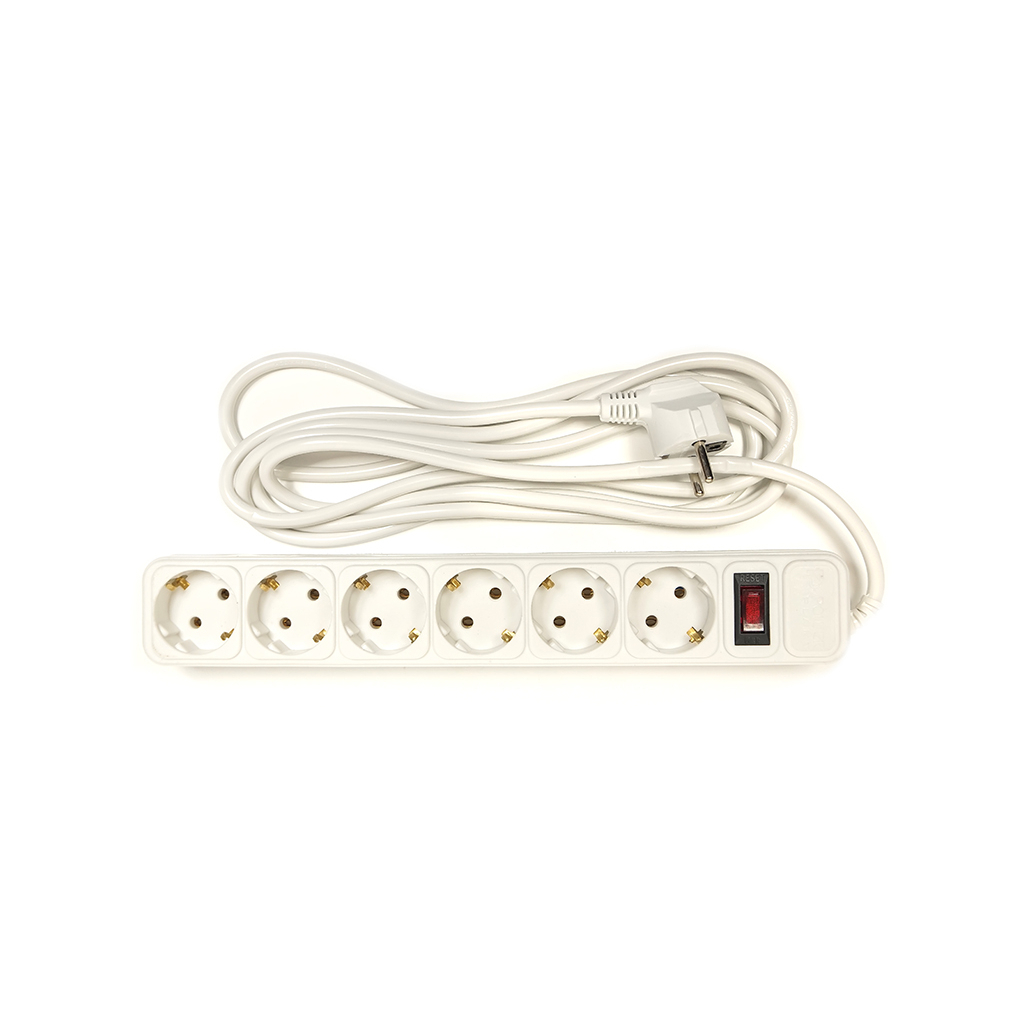 Мережевий фільтр живлення PowerPlant 3 м, 6 розеток, евростандарт (JY-1057/3) (PPSA10M30S6) - зображення 1