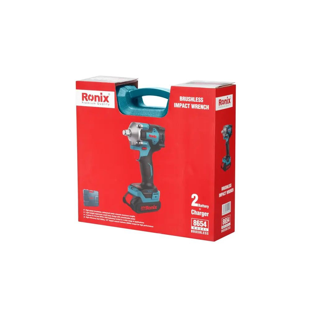 Гайковерт Ronix 20В, 350Нм, комплект (8654) - изображение 10