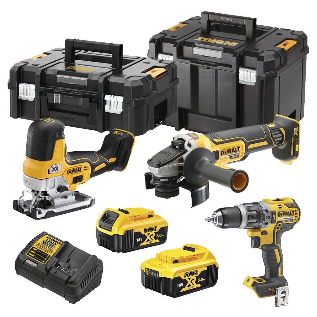 Набір електроіструментів DeWALT 3 од. 18 В XR Li-lon, вага 11.7 кг, 2 кейса, 2 АКБ та ЗП (DCK329P2T) - зображення 1