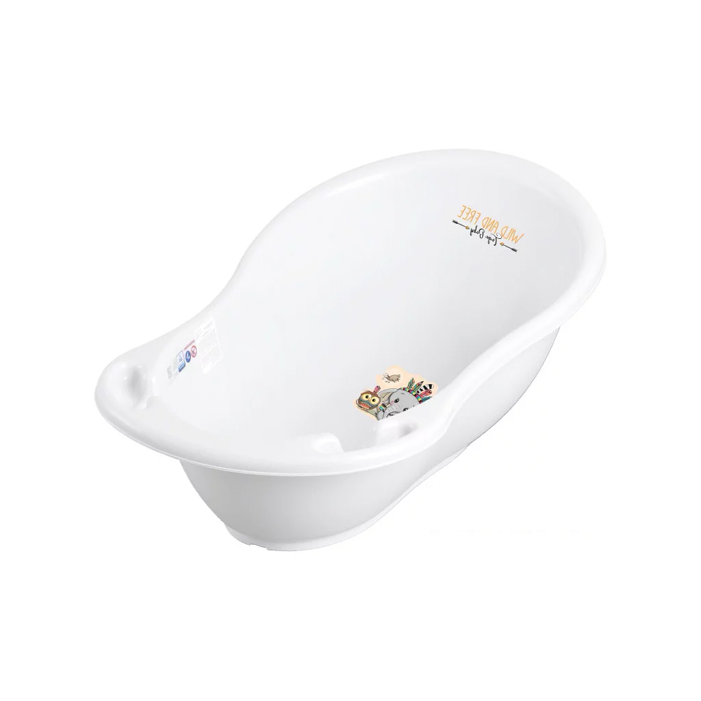 Ванночка Tega Baby WILD&FREE LITTLE ELEPHANTзі зливом 86 см white green (DZ-004-103-ODPYW) - зображення 1