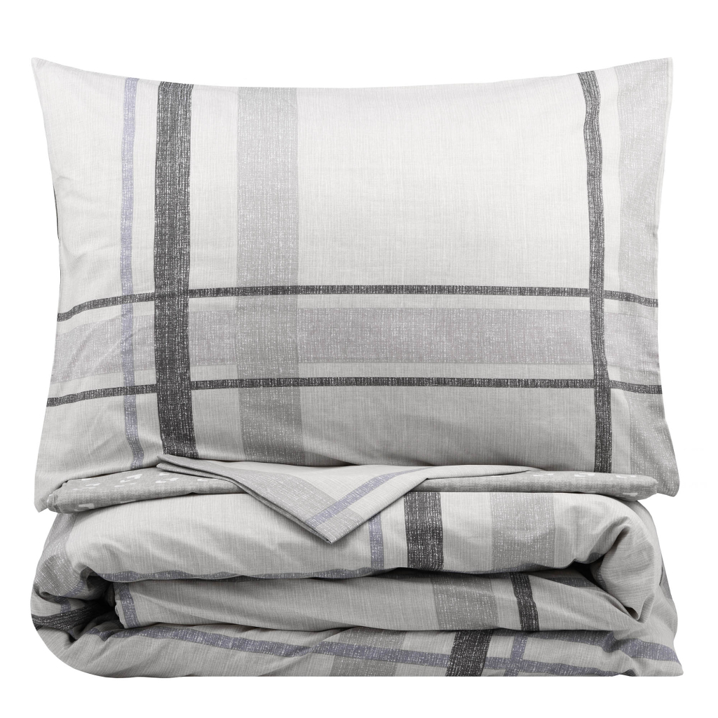 Постільна білизна Ardesto Gloria сатин клітинка, тауп полуториний євро 160х220 (ART1622CG) - зображення 3