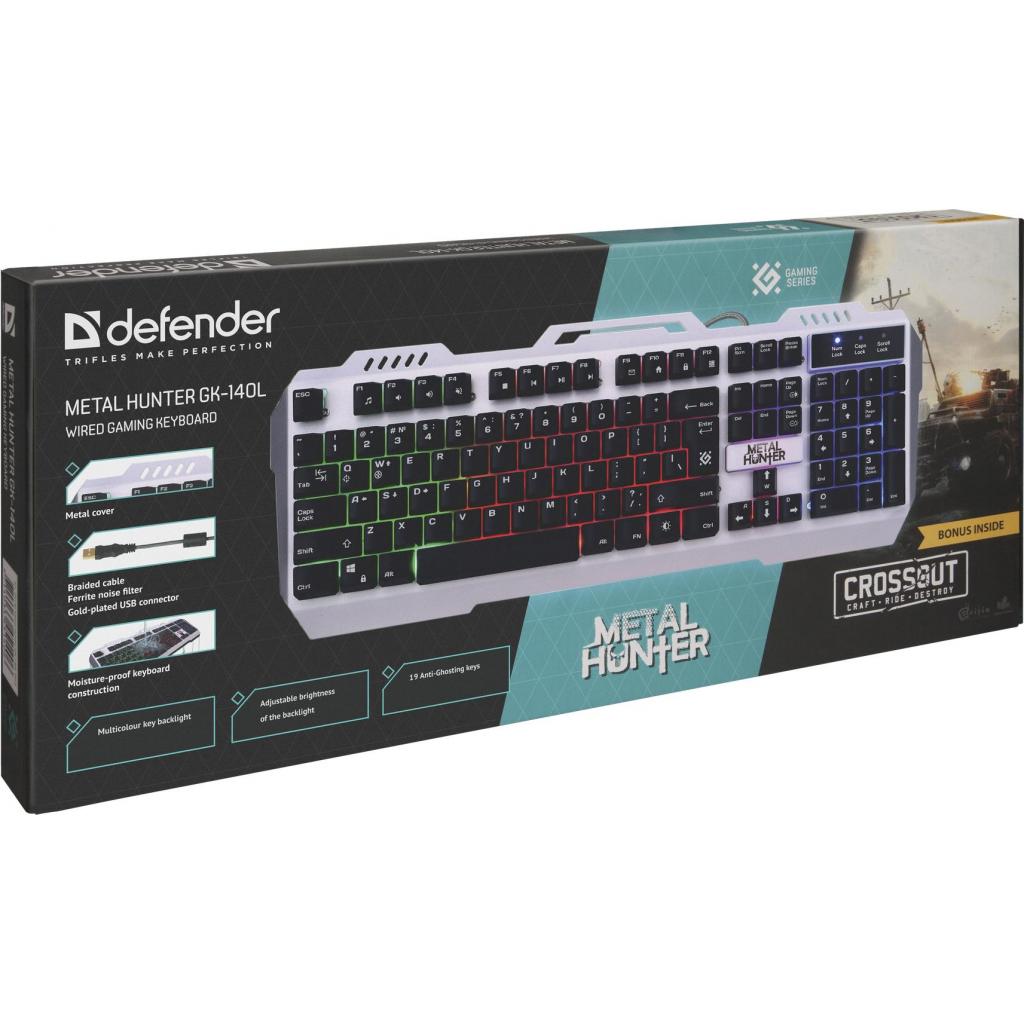 Клавіатура Defender Metal Hunter GK-140L RU RGB (45140) - зображення 2