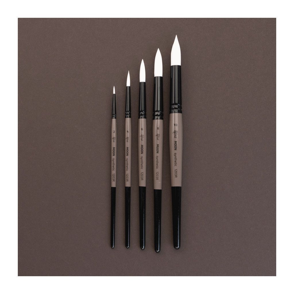 Пензлик для малювання Rosa Синтетика кругла, MOON 1203R, №0 (4823098533948) - зображення 4