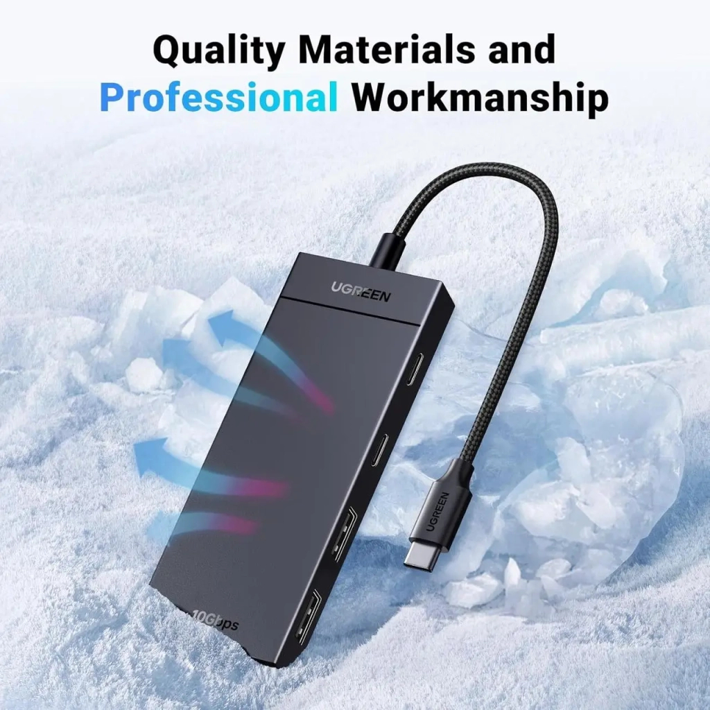 Концентратор Ugreen USB-C to 2xUSB 3.2 Gen2 + 2xUSB-C 3.2 Gen2 10Gbps CM806 black (35583) - зображення 6