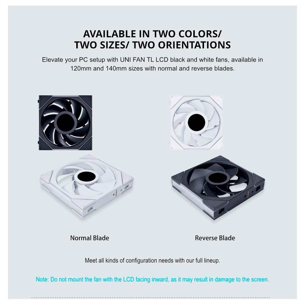 Кулер до корпусу Lian Li Reverse TL LCD 120-1, White Cooler (G99.12RTLLCD1W.00) - зображення 8
