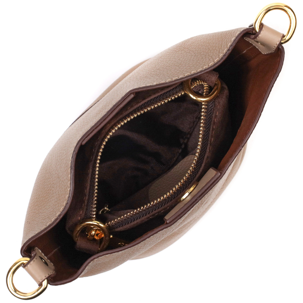 Сумка Vintage Жіноча з автономною косметичкою з натуральної шкіри Бежева (22364) - зображення 7