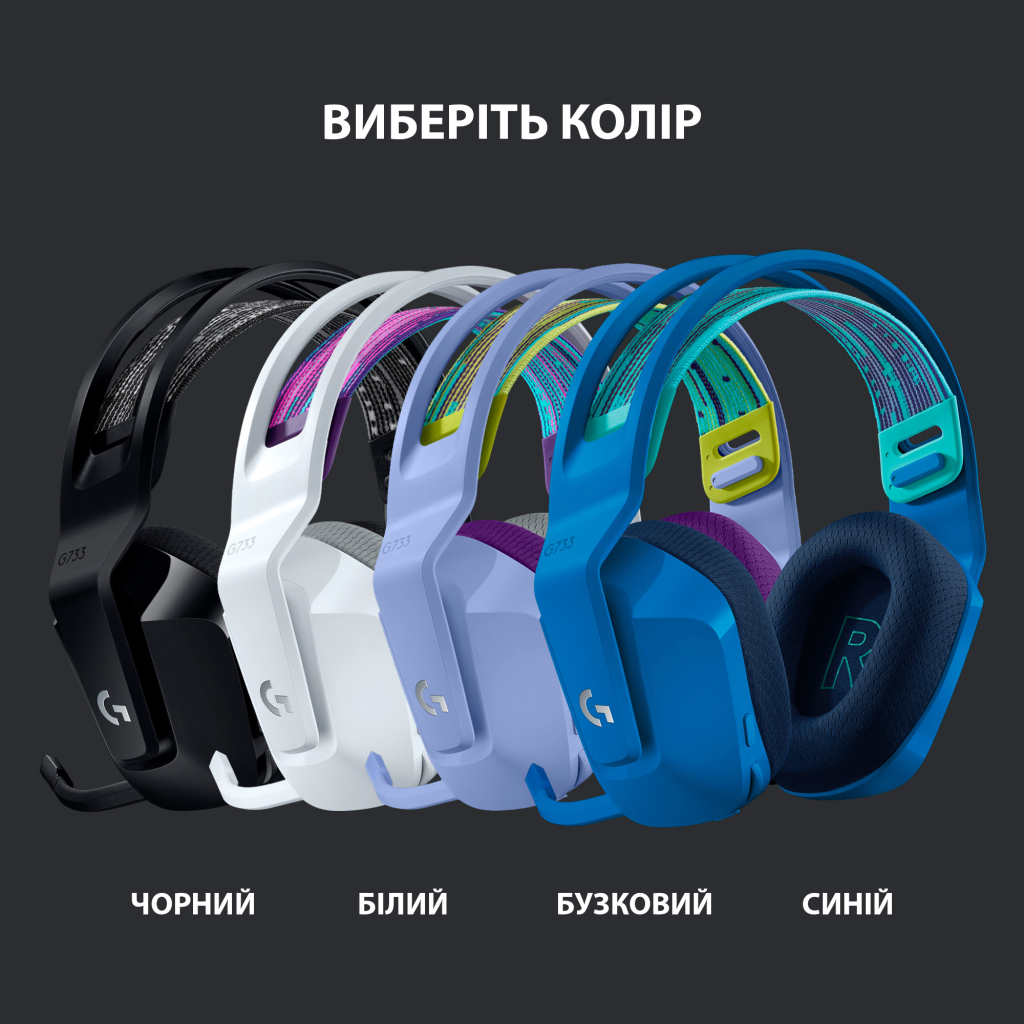 Навушники Logitech G733 Lightspeed Wireless RGB Gaming Headset Black (981-000864) - зображення 7