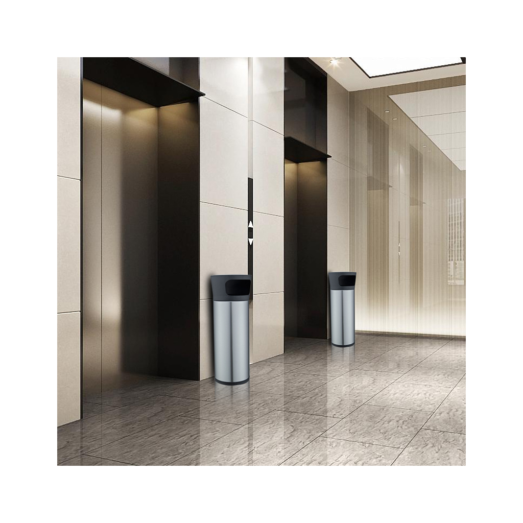 Контейнер для сміття JAH круглий з попільничкою Срібний металік 20 л (6330) - зображення 3