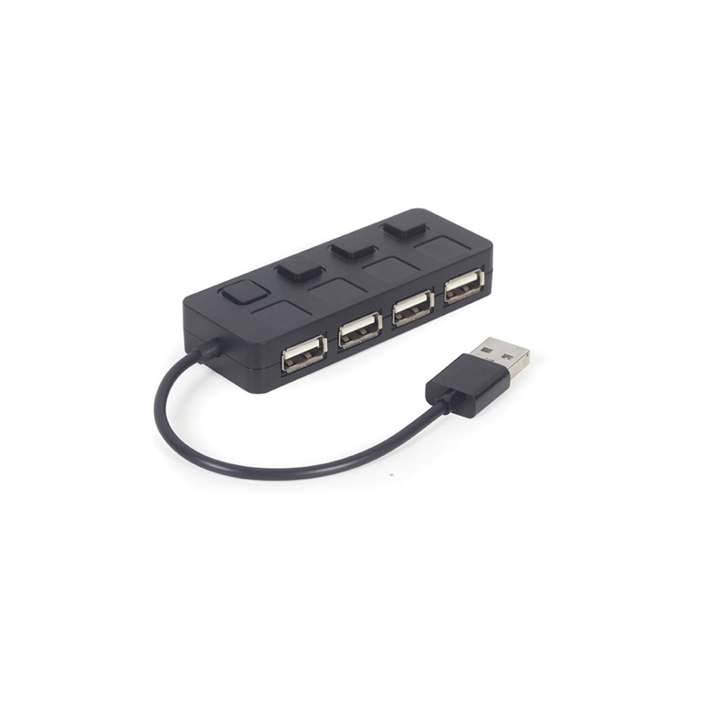 Концентратор Gembird USB 2.0 4 ports switch black (UHB-U2P4-05) - зображення 1