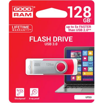 USB флеш накопичувач Goodram 128GB UTS3 Twister Red USB 3.0 (UTS3-1280R0R11) - зображення 3