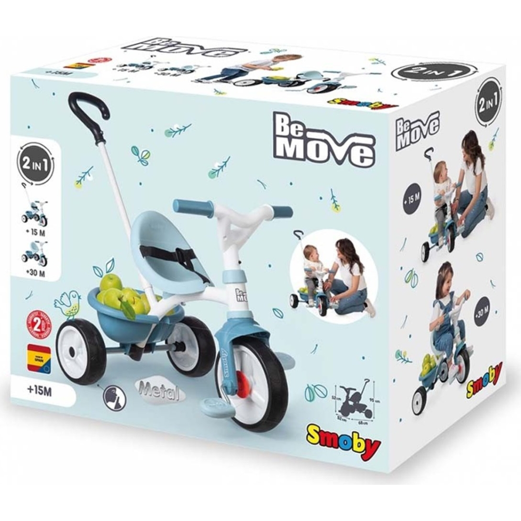 Дитячий велосипед Smoby Be Move 2 в 1 з багажником Блакитний (740331) - зображення 5
