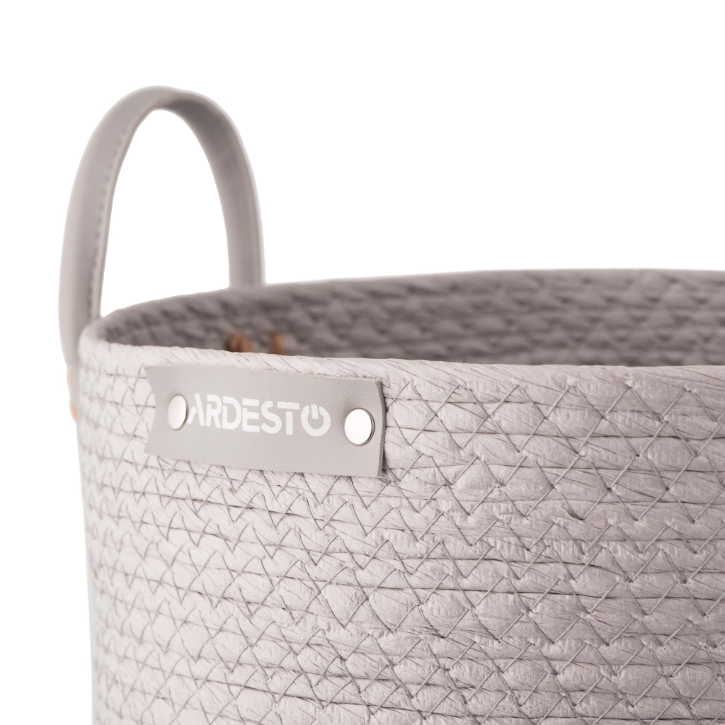 Кошик для зберігання Ardesto Minimalism Паперовий шпагат Сірий 24 л (ARHC2508RG) - изображение 4