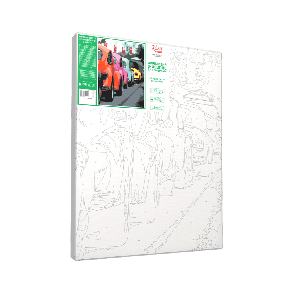 Картина по номерам Rosa Start Яскраві ретро автомобілі, 35х45см (4823098514121) - зображення 2