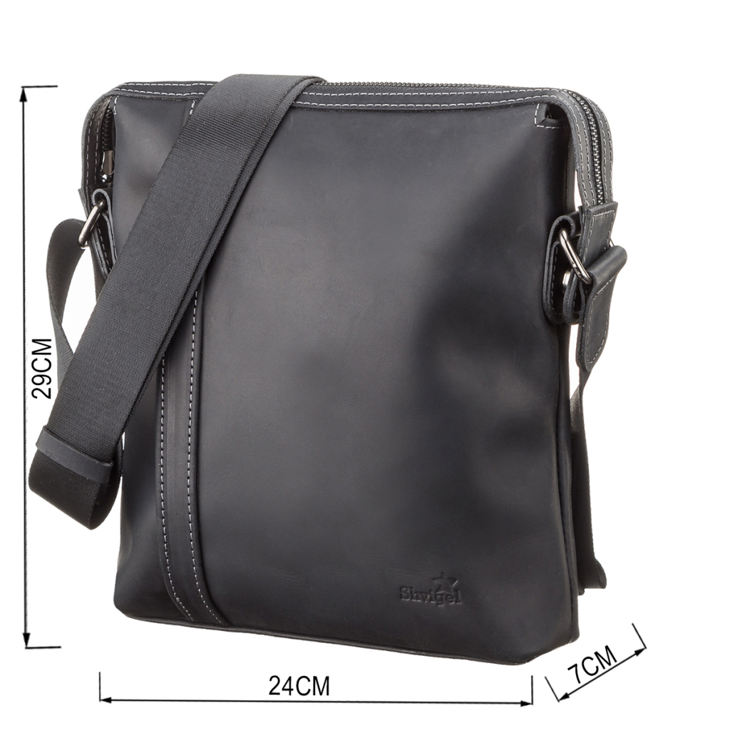 Сумка Shvigel Шкіряна Чорна (11098) - зображення 3