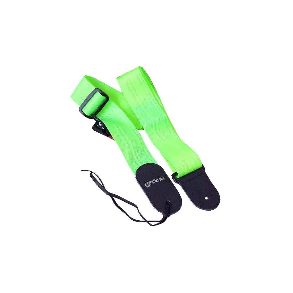 Ремінь для гітари DiMarzio Nylon With Leather Ends Neon Green (DD3100NGN) - зображення 2