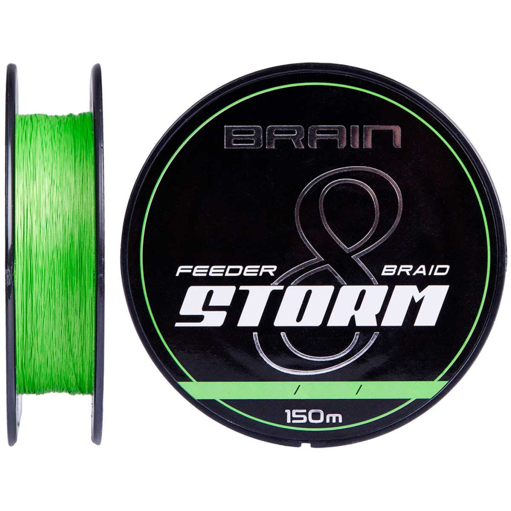 Шнур Brain Storm 8X 150m 0.18mm 27lb/12.2kg Lime (1858.52.01) - зображення 1