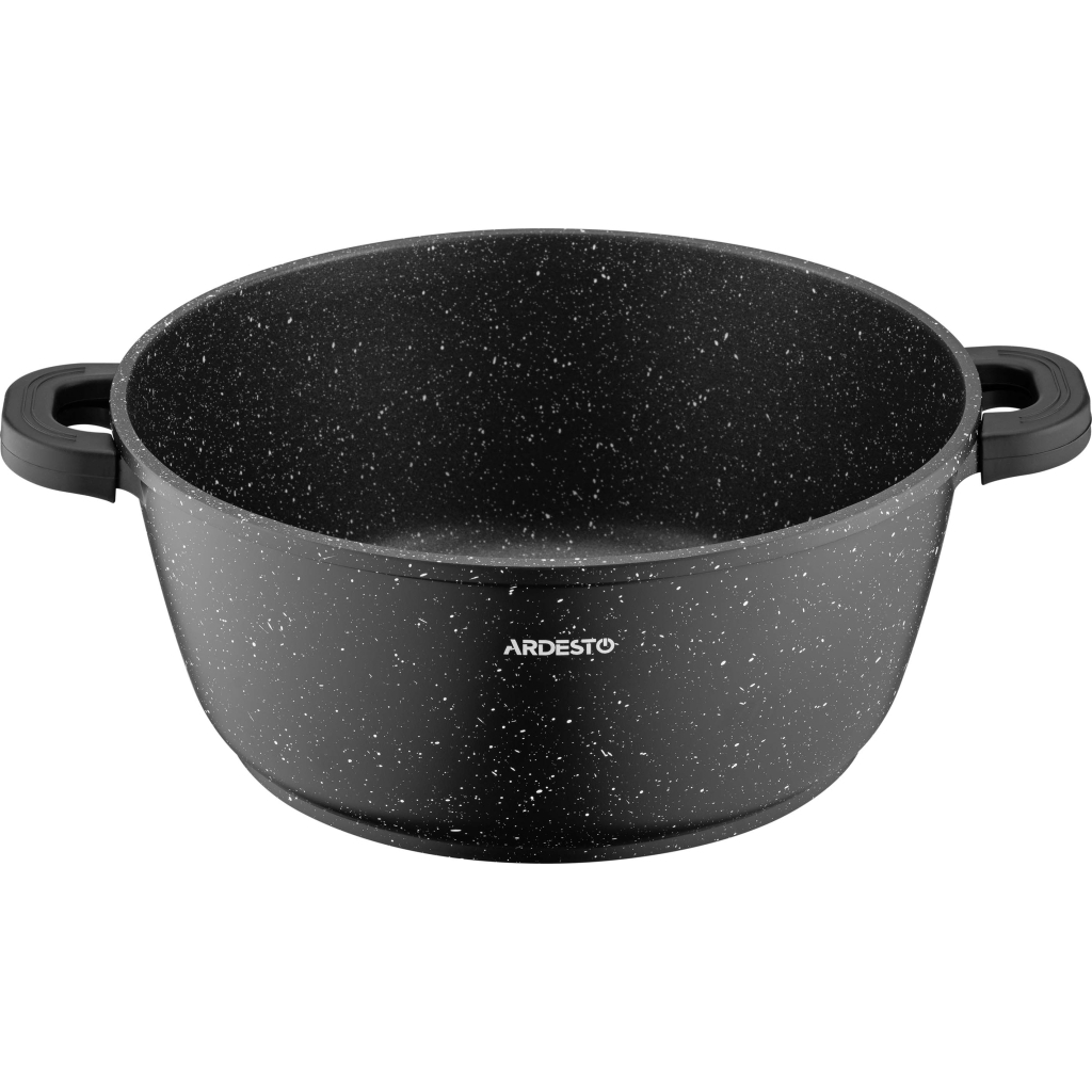 Каструля Ardesto Gemini Anzio скляна кришка 28 см 6,4 л чорна (AR2426GE) - зображення 4