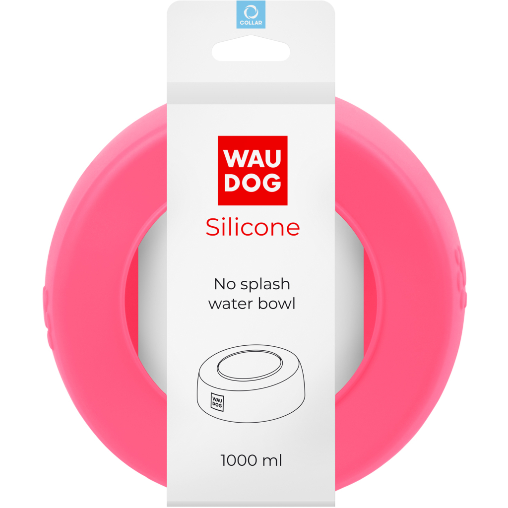 Посуд для собак WAUDOG Silicone Миска-непроливайка 1 л рожева (50797) - зображення 4