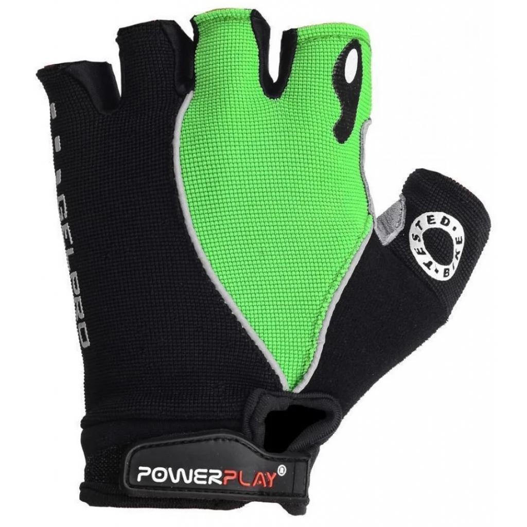 Велорукавиці PowerPlay 5019 Black/Green L (5019A_L_Green) - зображення 2