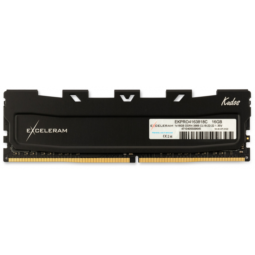 Модуль пам'яті для комп'ютера DDR4 16GB 3866 MHz Black Kudos PRO eXceleram (EKPRO4163818C) - зображення 1