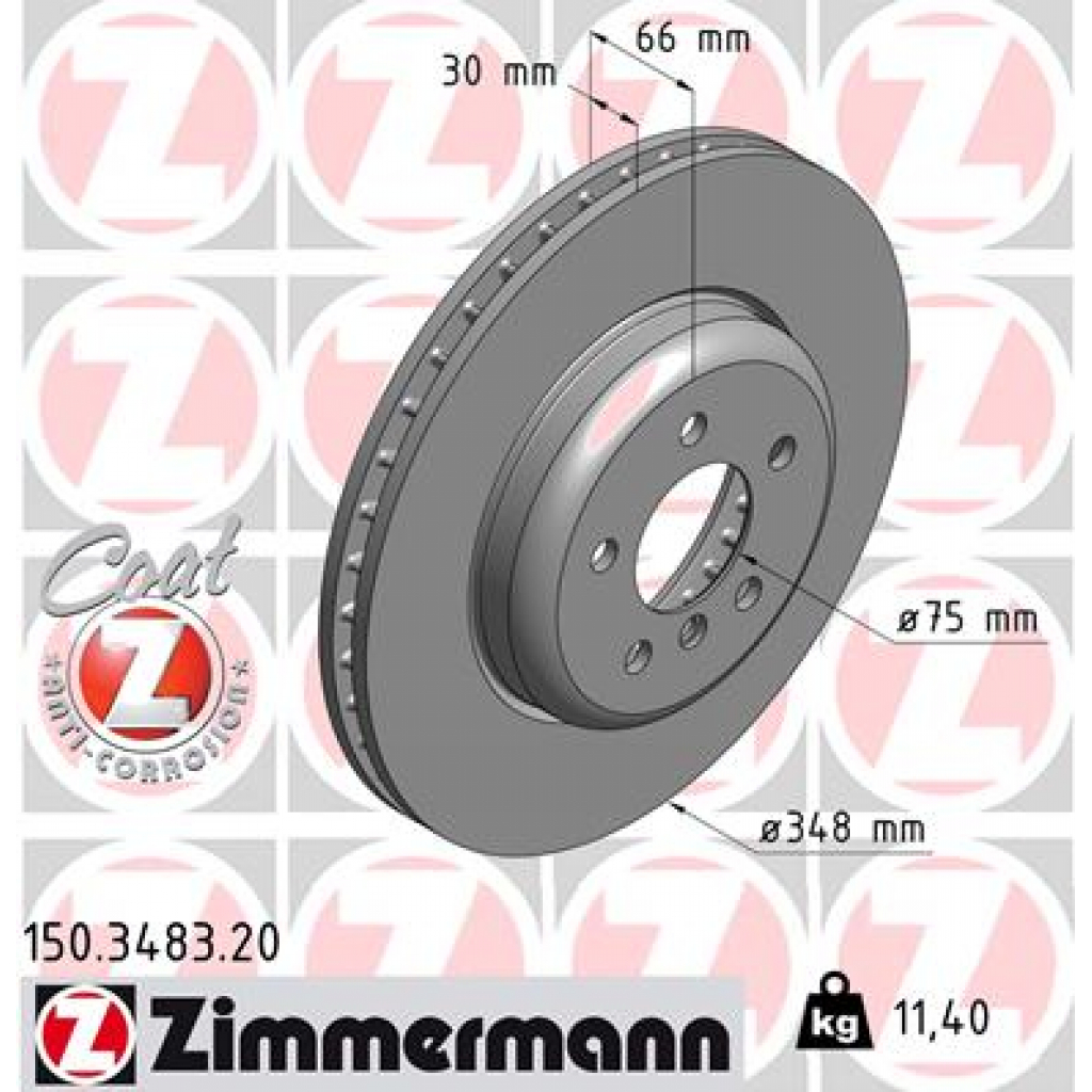Гальмівний диск ZIMMERMANN 150.3483.20 - зображення 1