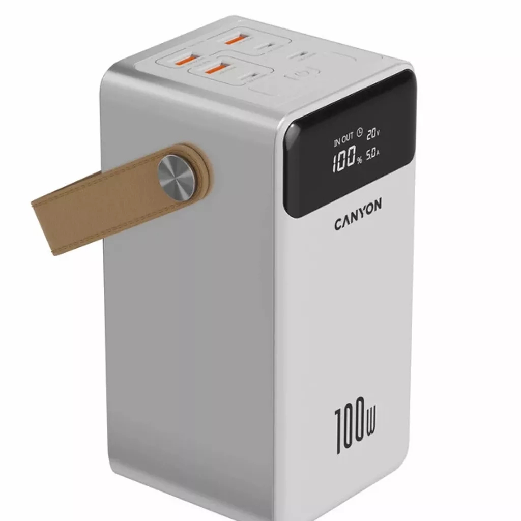 Батарея універсальна Canyon 60000mAh OnPower 610 PD/100W metal White (CNS-CPB610W) - зображення 2