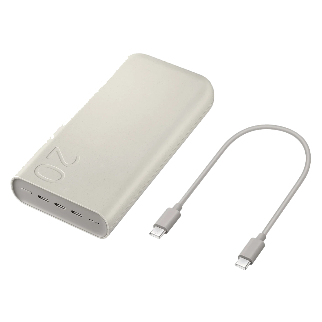 Батарея універсальна Samsung 20000mAh, SuperFastCharge2.0/45W, PD/3.0, PDO/PPS, Beige (EB-P4520XUEGEU) - зображення 3